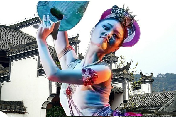 水寒梦被评为岭北镇国色优舞骨干，地下的响声