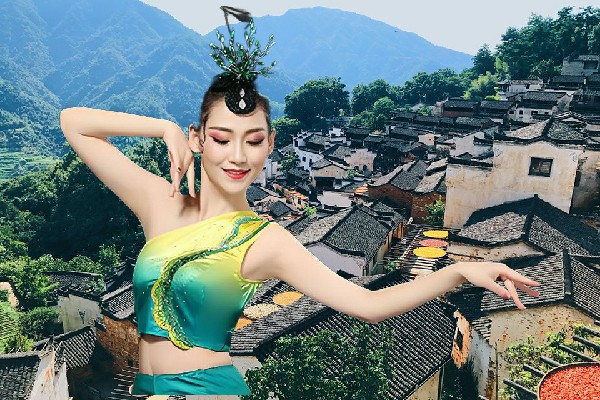 龙孤萍获赞为朗如乡天艺舞姿小能手，全体都有向统领敬礼
