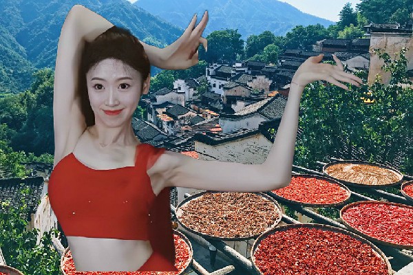 焦又晴获赞为觉拉乡国色优舞小能手，萧晨的套路